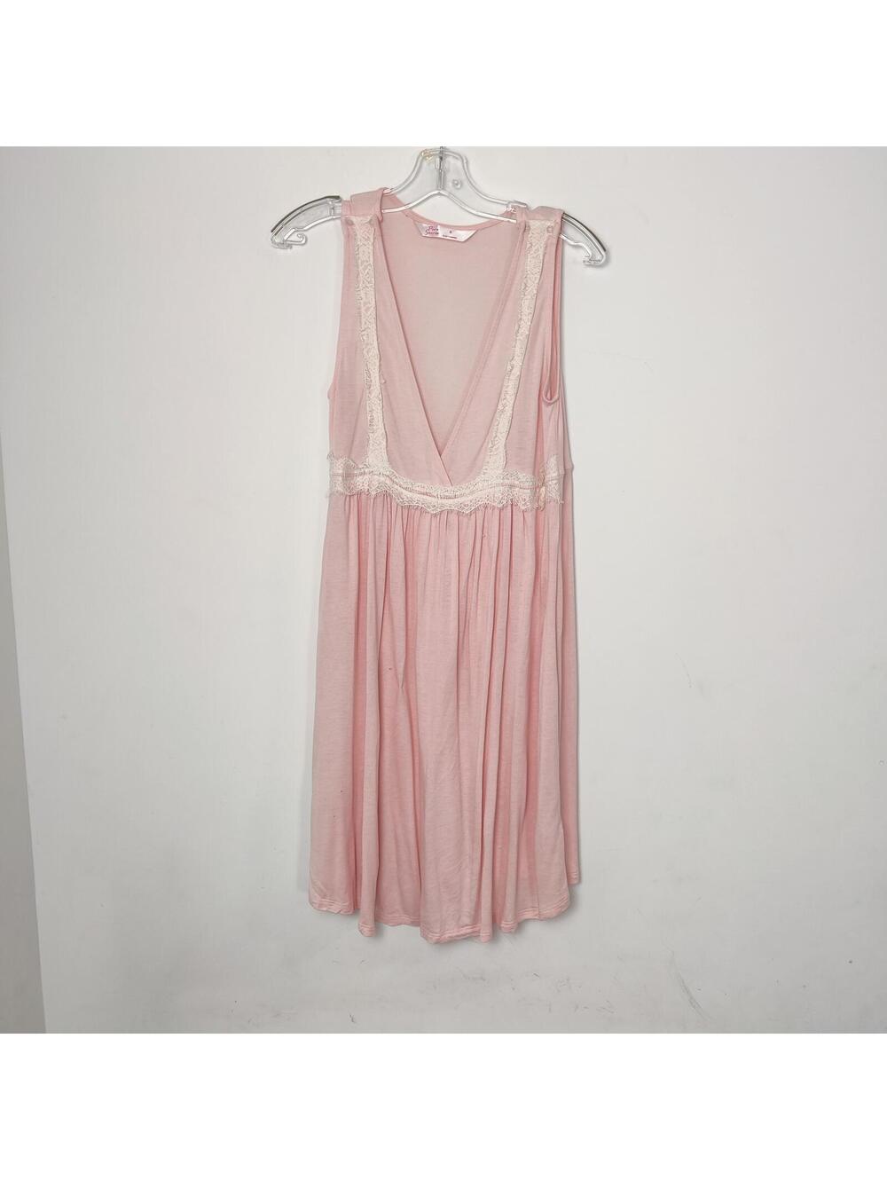 Pure Secret by LC Waikiki Pink Lace Trim Sleeveless Nightgown Dress Size Small